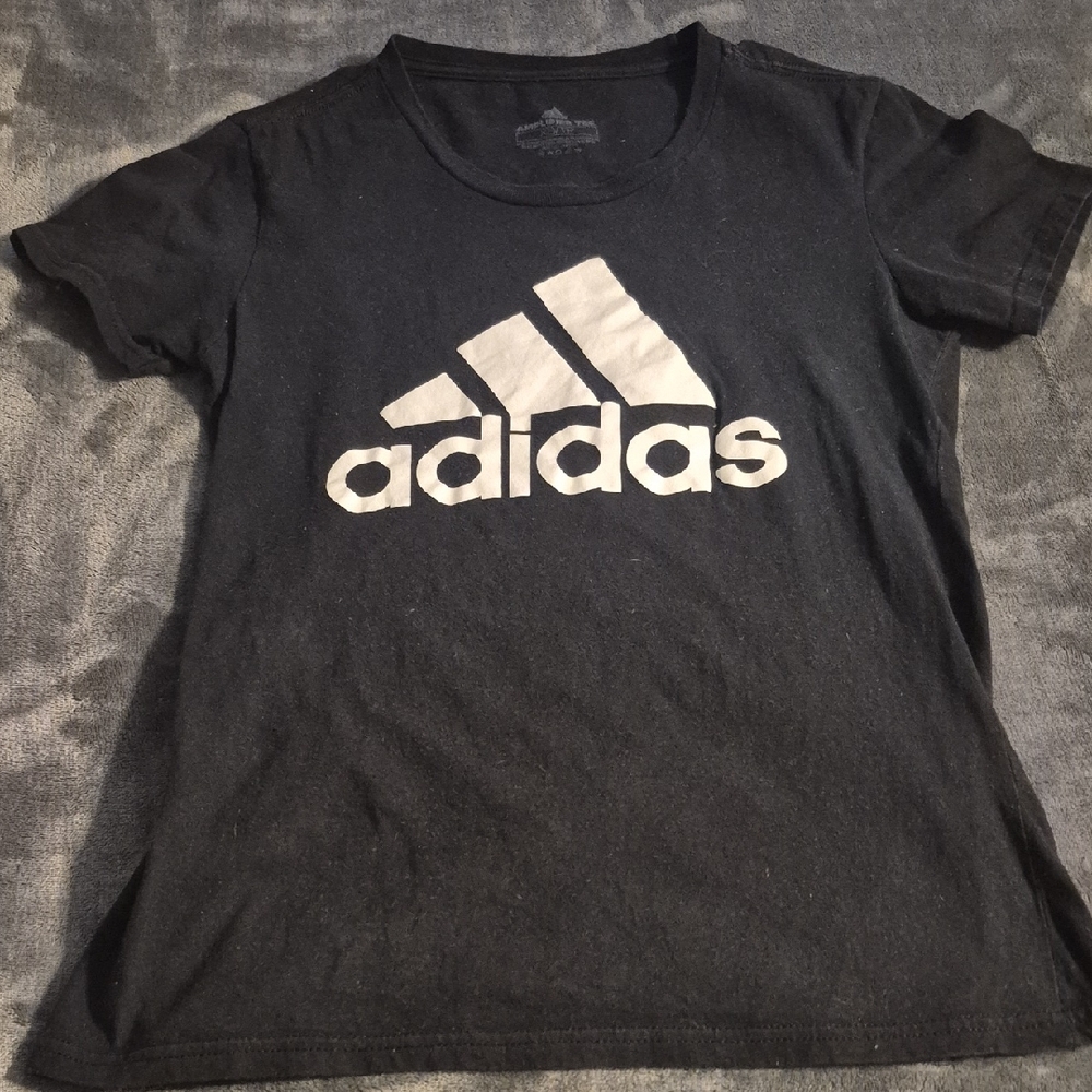 Adidas Women's Black Tee with White Logo